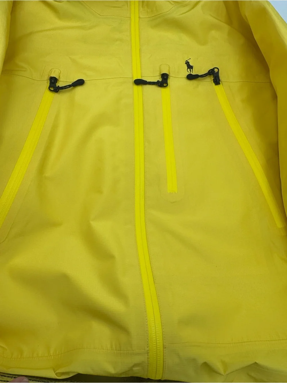 Polo by Ralph Lauren Bright Yellow Hooded Raincoat with Black Trim NWT! 🆕